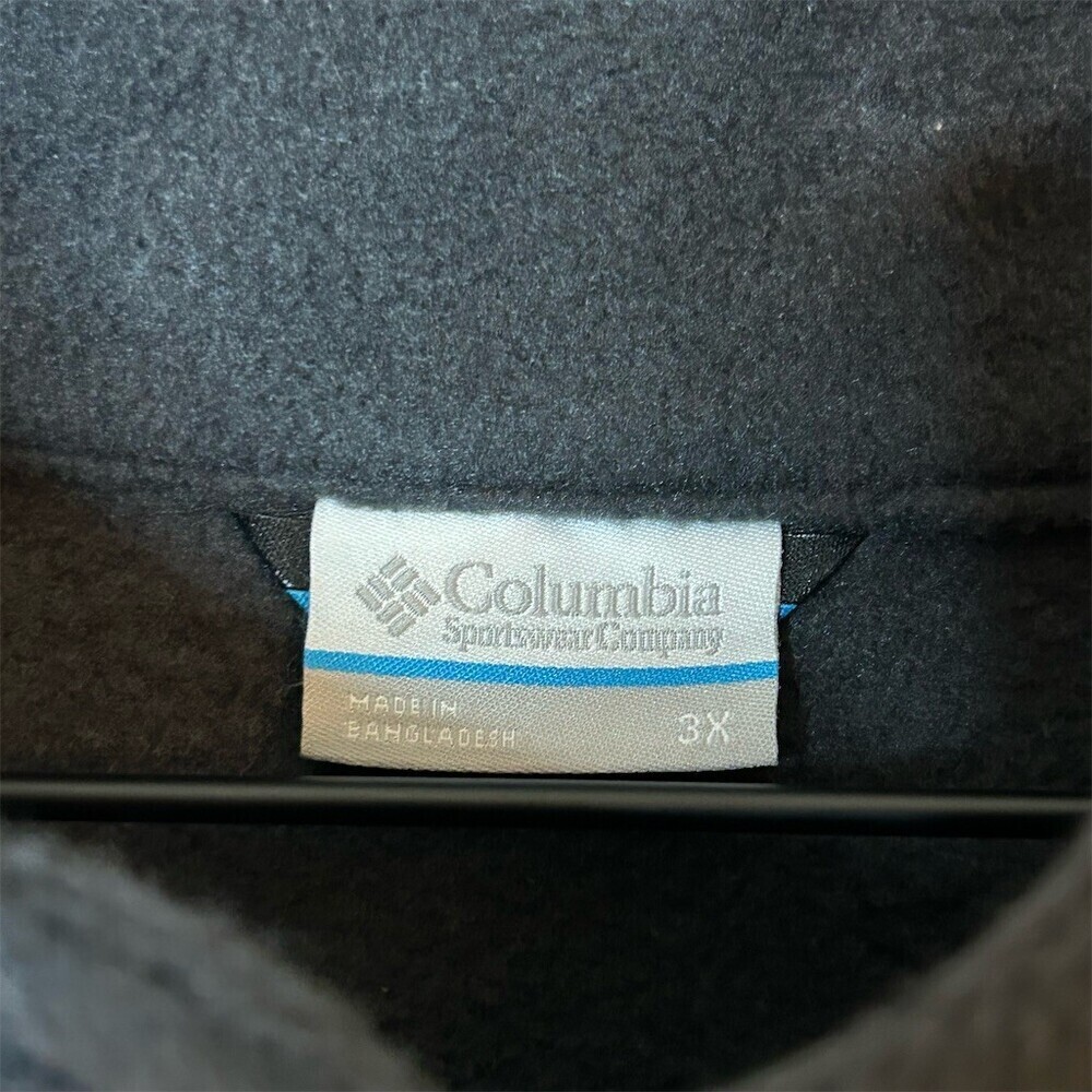 Columbia Steens Mountain Black Gray Fleece Vest Men's 3XL Full Zip Comfort - Picture 3 of 6